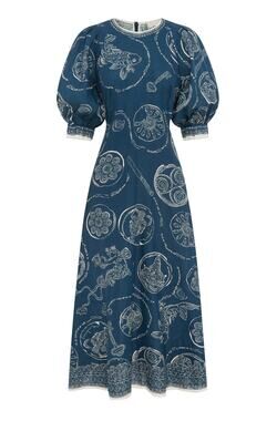 Alemais linen lucky midi dress